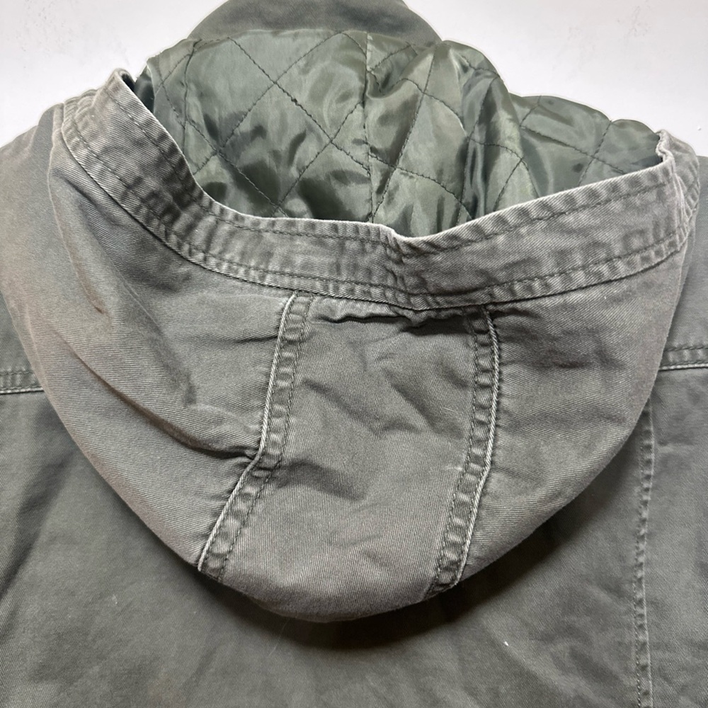 Aeropostale Women's Utility Jacket with Patterned Sleeves - Picture 6 of 8